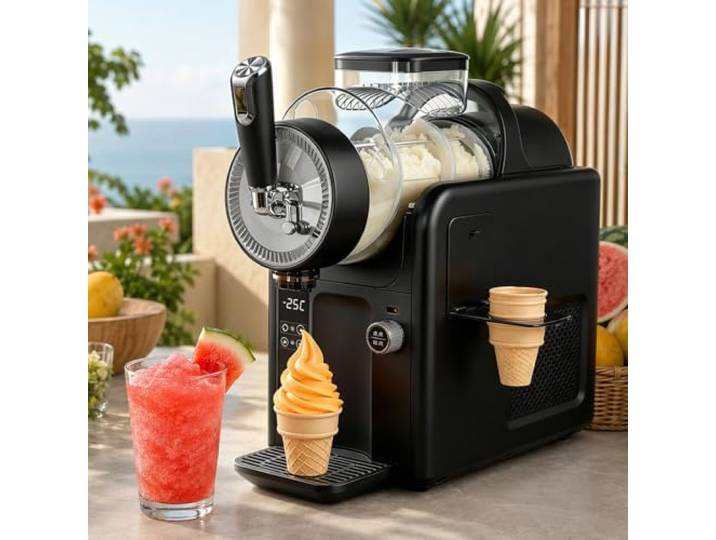 AUTUMFLATGAO Softeismaschine & Slush Maschine 2L Für Zuhause, Kompakter Slushy Maker Mit Selbstreinigung, 5 Programme Für Saft-Slush, Kaffee-Frappé, Milch-Slush Und Gefrorene Getränke Black