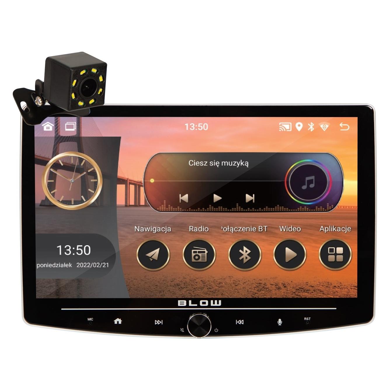 Blow Radio samochodowe 78-348# Radio cp01 1din 10" android/wifi/gps/carplay obrotowe (Apple Carplay) (78-348#)