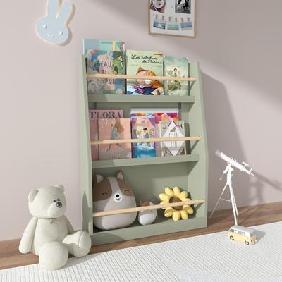 Kodotan sofa 3 Tier Kids Book Shelf,Kids Book Rack,Helps Keep Bedrooms,Playrooms,And Classrooms Organized,Sage