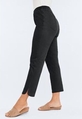 Plus Size Women's Stretch Denim Crop Jeggings by Jessica London in Black (Size 34 W) Jeans Legging
