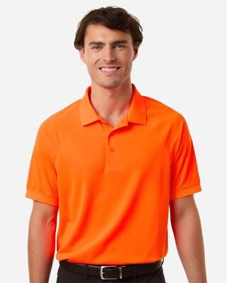 Harriton M208 Men's Charge Snag and Soil Protect Polo Shirt in Safety Orange size Medium   Polyester