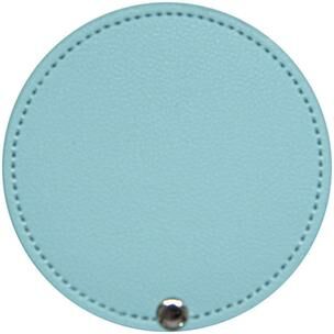 Fusion Finds Portable Pocket Makeup Mirror Round PU Leather Compact Travel Cosmetic Mirror blue