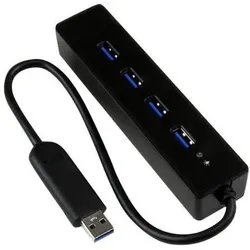 StarTech 4 Port SuperSpeed Portable USB 3.0 Hub (USB-A, 4 Ports), Dockingstation + USB Hub, Schwarz