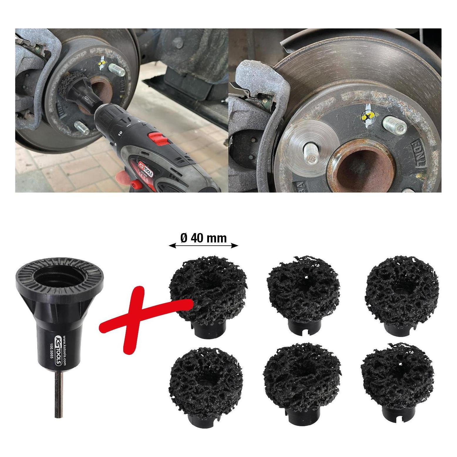 KS Tools Stehbolzen-Radnabenschleifer-Satz, Ø 40 mm, 7-tlg (100.5085)