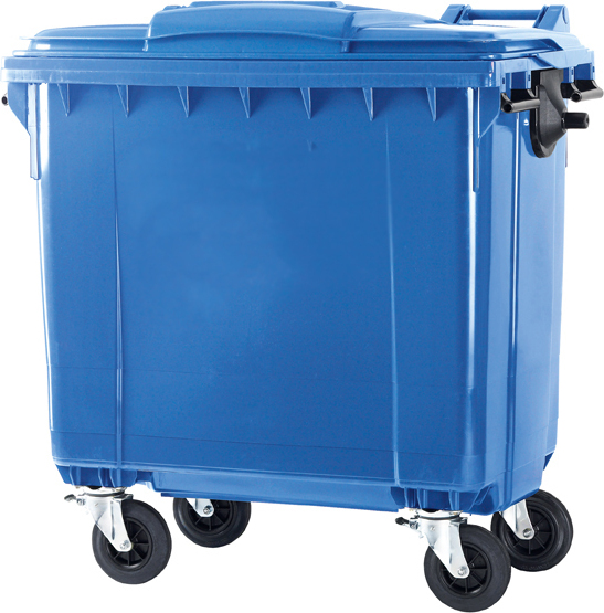 Container 770 Liter flachem Deckel - Blau
