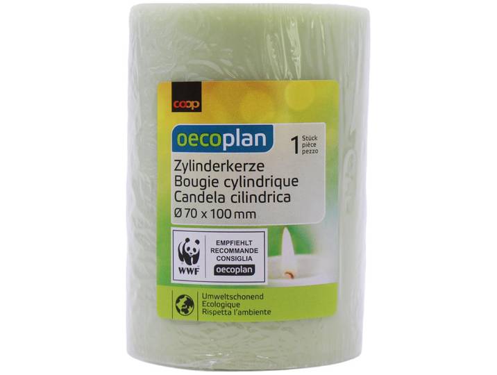 Oecoplan Zylinderkerze 70x100mm hellgrün