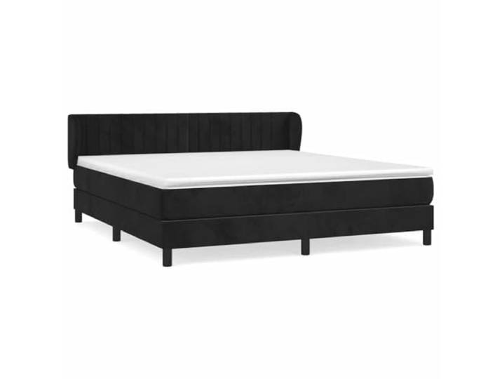 PUGYNBK Boxspringbett aus schwarzem Samt, 160 x 200 cm Verstellbares Kopfteil, Taschenfederkerne, mittlere Festigkeit, weicher Schutz, inklusive Anleitung (evtl. nicht in deutscher