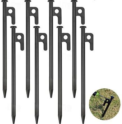LightInthebox 8/16 Pack Tent Stakes Heavy Duty Metal Tent Pegs for Camping Steel Tent Stakes 8 inch Unbreakable and Inflexible