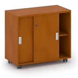 Schrank mit Rollen MIRELLI, 800 x 420 x 750 mm, Kirschbaum