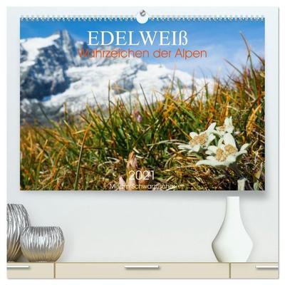 Edelweiß - Wahrzeichen der Alpen (hochwertiger Premium Wandkalender 2027 DIN A2 quer), Kunstdruck in Hochglanz
