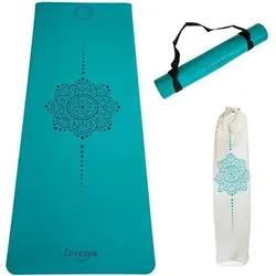 DIVASYA Yogamatte rutschfest Professional Grip, Größe 185 x 68 x 0,45 cm in Türkis Türkis
