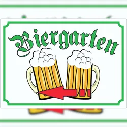 HB-Druck Biergarten links Aufkleber A6 (105x148mm)
