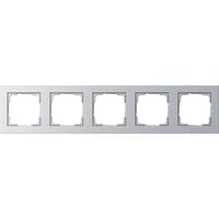 Abdeckrahmen fünffach E2, Abdeckung aluminium, Retail