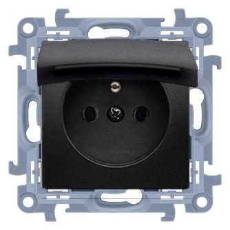 Kontakt Simon 10-fach-Steckdosenleiste - IP44 - 16 A, 250 V - Schwarz matt - CGZ1BCU.01/49 (CGZ1BCU.01/49)