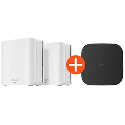 Glasfaser-Bundle aus Asus ZenWiFi AiMesh Extendable Router 2er Pack + Telekom Glasfaser Modem 2b