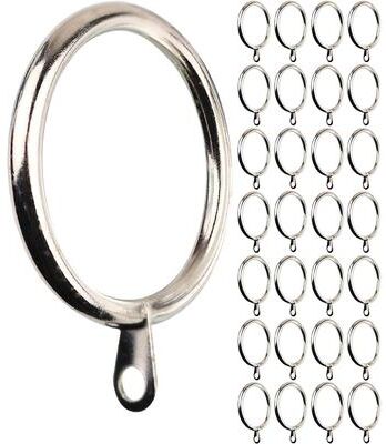 Meriville 2-Inch Inner Diameter Metal Curtain Rings with Eyelets
