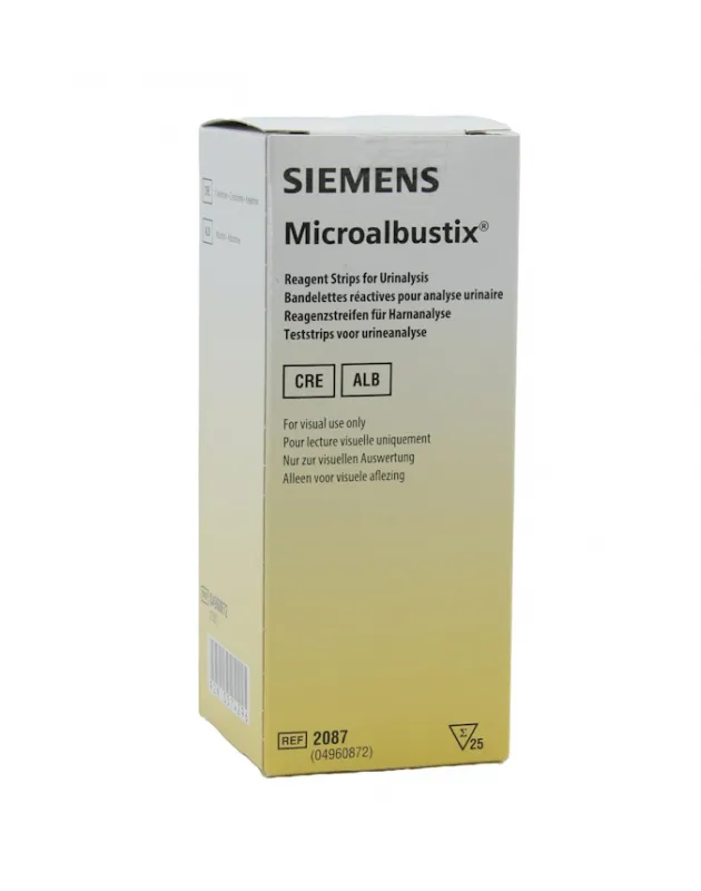 Siemens Healthineers AG Microalbustix Mikro-Albumin Urinteststreifen (25 Stück) 4960872