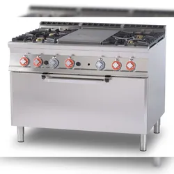 All-Gas-Kochfeld + 4 Brenner mit Zündflamme auf maxi statischen Gas-Backofen. Abmessungen 120x90 h90 cm. Modell TPF4-912G
