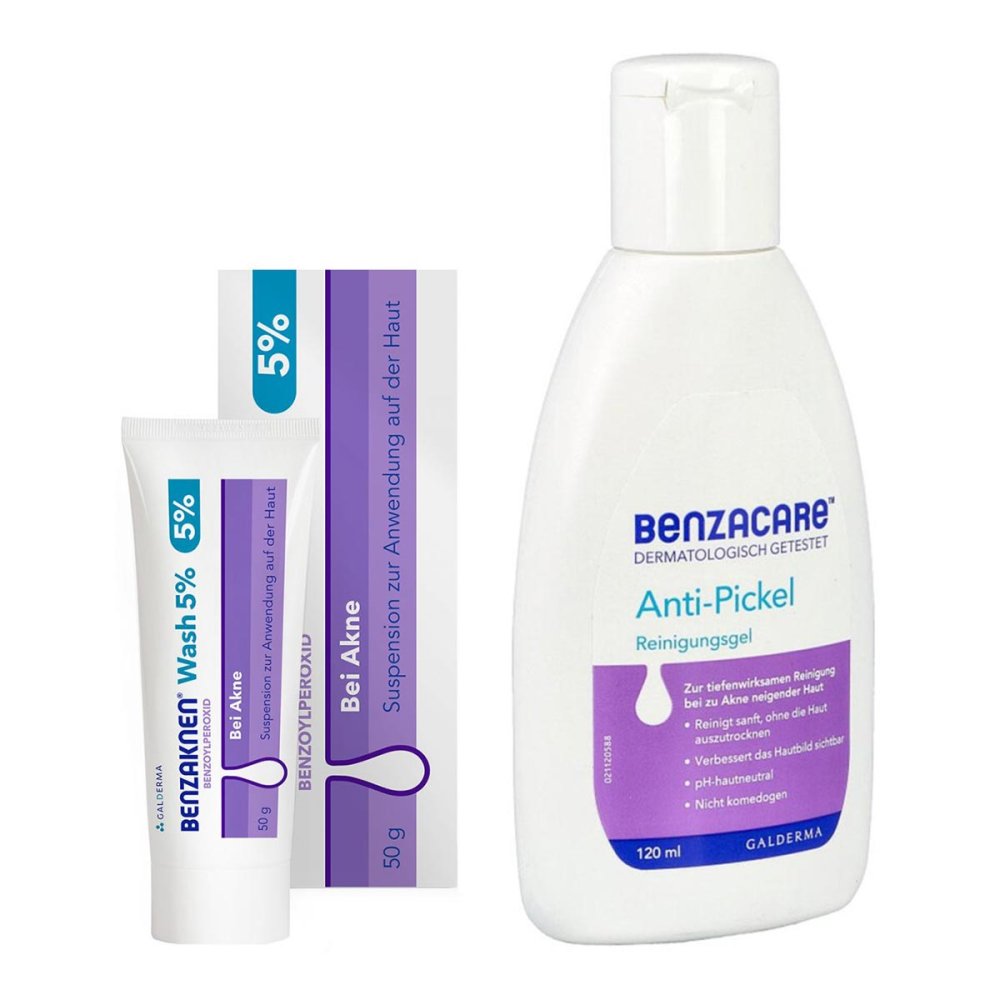 Galderma Laboratorium GmbH Benzacare Anti-Pickel Reinigungsgel + Benzaknenwash 5% 08105147