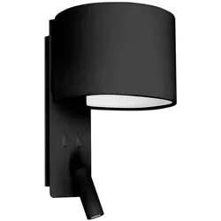 Faro Wandleuchte FOLD E27, IP20 mit LED-Leser, schwarz matt FAR-64305