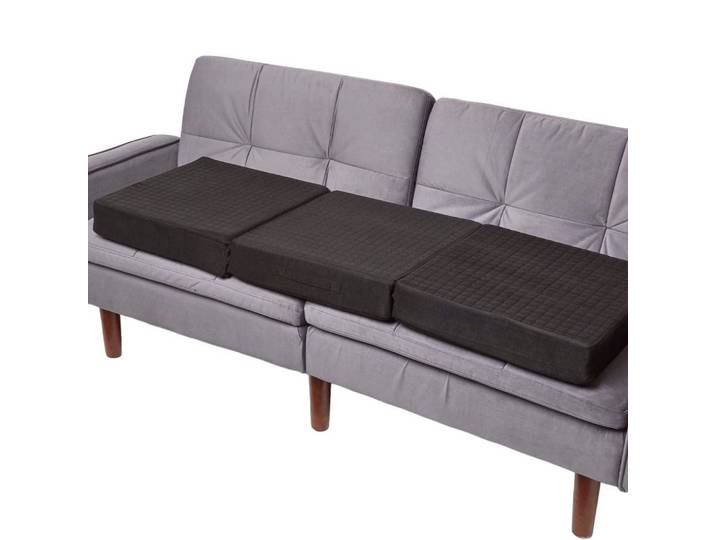 SOFA-AUFLAGE schwarz 100/50/10 cm – Velours-Sitzkissen orthopädisch