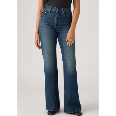 Weite Jeans LEVI'S "CINCH FLARE", Damen, Gr. 27, Länge 32, blau (healing hour), Denim/Jeans, Obermaterial: 100% Baumwolle, lang, Jeans, Hohe Leibhöhe, weite Beinform