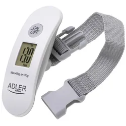 Adler AD 8189 Reisegepäckwaage 40kg weiß-grau – Kompakt & präzise