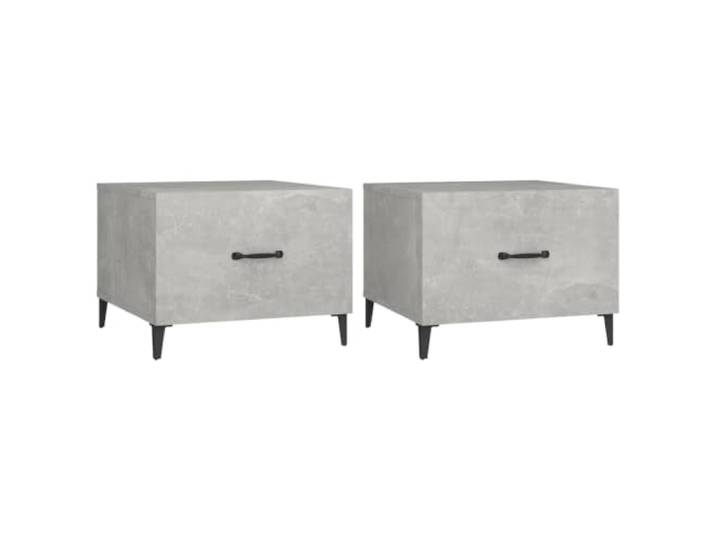 Beistelltisch, 2-teilig, Holz, Metall, grau, Beton, 50 x 50 x 40 cm