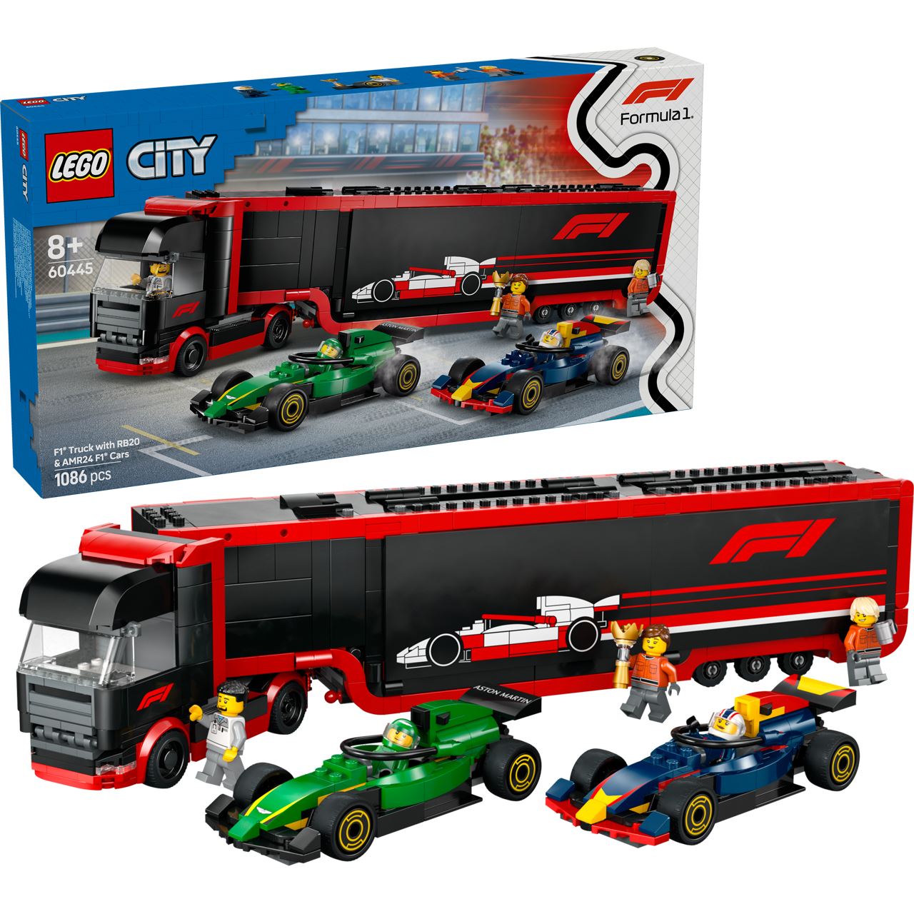 LEGO City 60445 F1 Transporter mit RB20 & AMR24 F1 Rennautos - Spielset