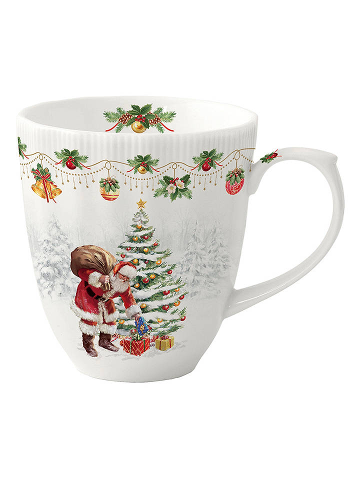 Easy Life Jumbotasse ''Nostalgic Christmas'' in Weiß/ Grün - 370 ml - onesize