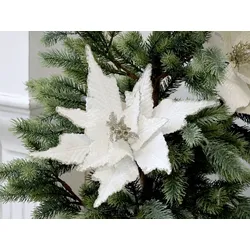 Chic Antique Fleur Blume mit Clips, Tannenbaumschmuck, Ø 25 cm weiß