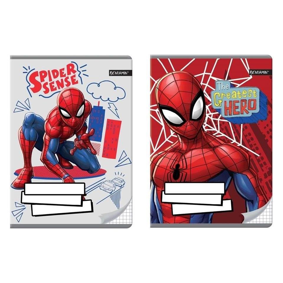 Beniamin Notizbuch A5/32K grotelės Spider Man (10vnt) (A5, Kariert) (419209)