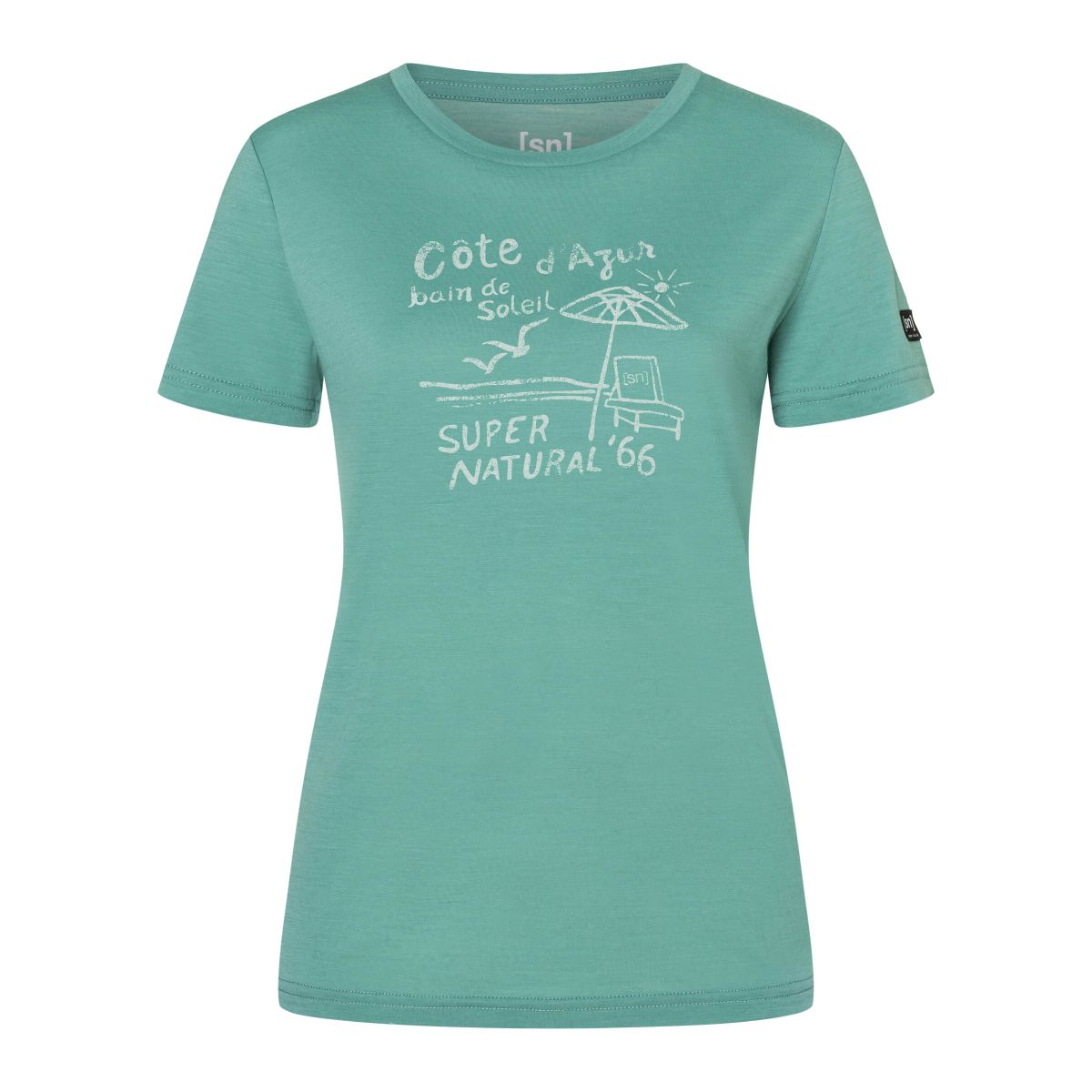 Super.Natural W Cote D'azur Tee lagoon green/white stone (36I) S SNWP0800236IS