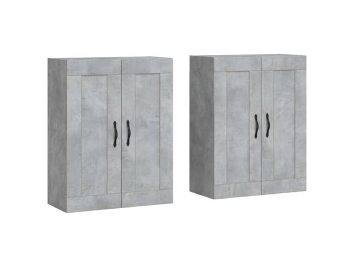 Kaorsrow Wandschrank 2er Set Betongrau 69,5x34x90 cm Holzwerkstoff Praktisches 2er-Set Hängeschränke für Wohnzimmer und Flur aus robustem Holzwerkstoff mit viel Stauraum.