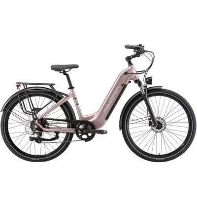 E-Bike MAXTRON "Maxtron Marathon E-Citybike 28 Zoll" Gr. 48, rosa (violett, schwarz), Elektrofahrräder, 28 Zoll (71,12cm), Elektrofahrrad für Damen u. Herren