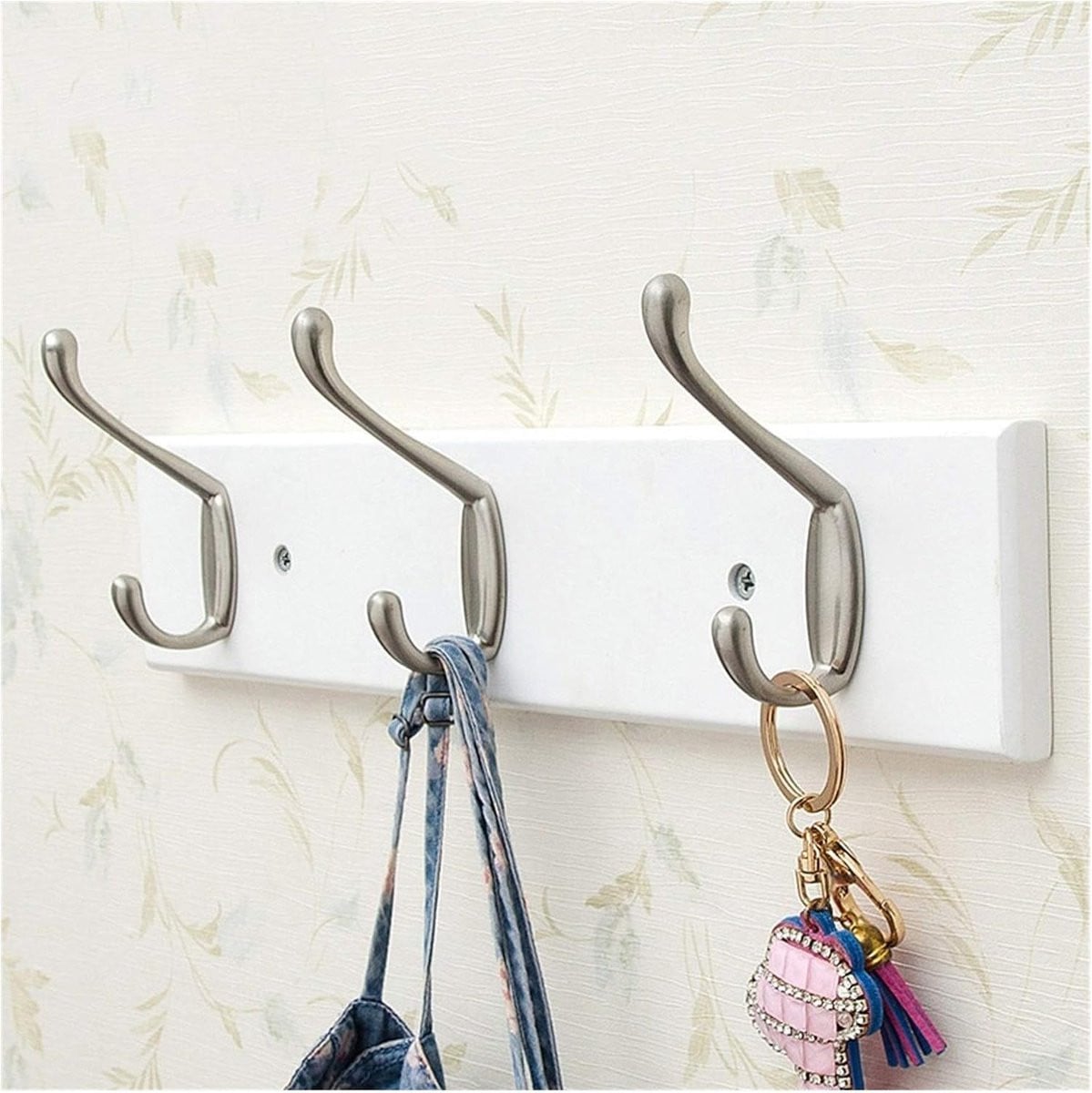 Wandkapstok met 3 haken voor zware belasting - Wit