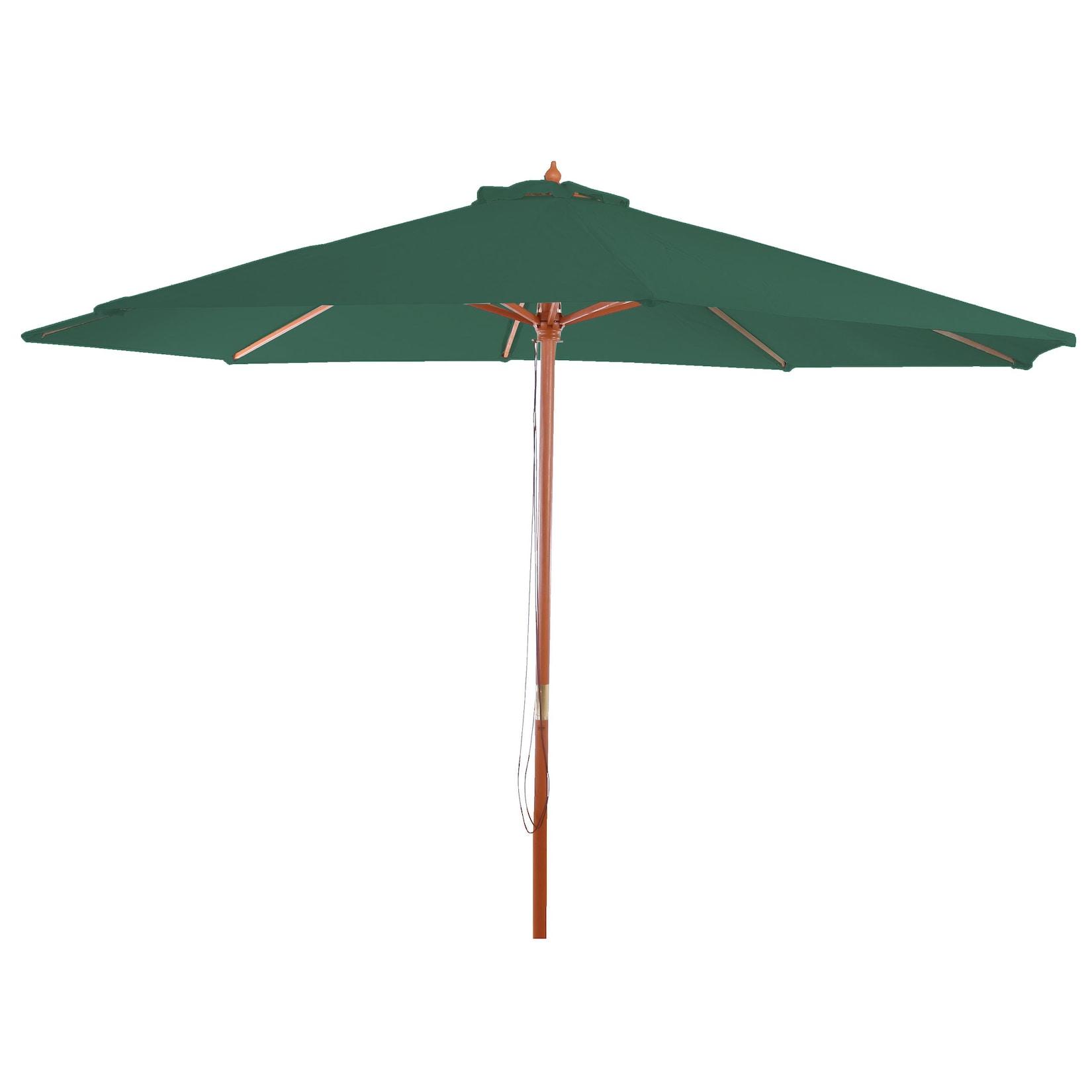 Sonnenschirm Lissabon, Gartenschirm Marktschirm, Ø 3,5m Polyester/Holz 7kg ~ grü
