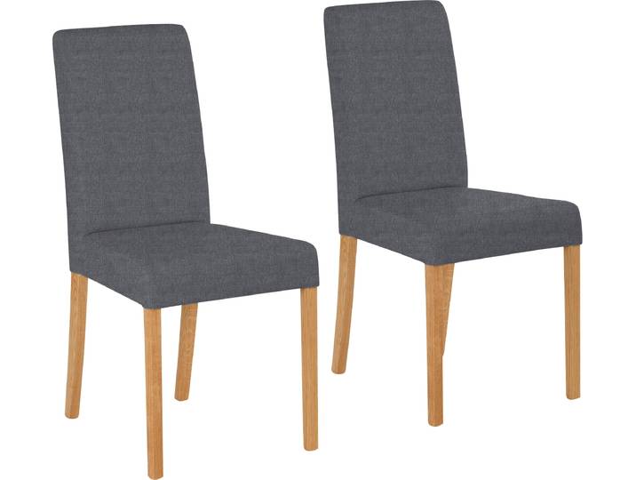 4-Fußstuhl HOME AFFAIRE Bologna , grau (dunkelgrau (fantasy 8201), natur), B:44cm H:91cm T:56cm, Holzwerkstoff, Massivholz, Stühle, Gestell aus Massivholz