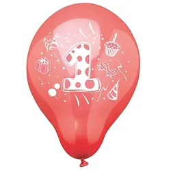 Papstar 72 Zahlenluftballons Ø 25 cm farbig sortiert 1