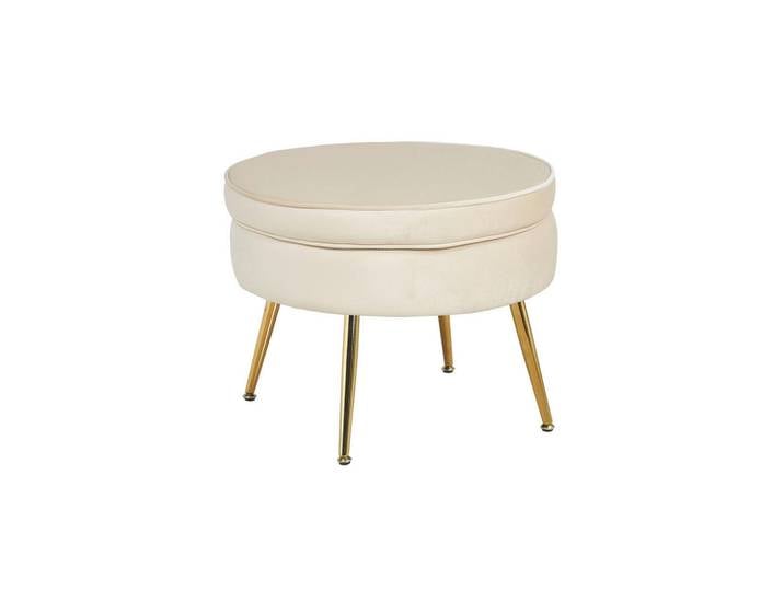 Livetastic Hocker, Beige, Metall, rund, 41 cm, Wohnzimmer, Hocker, Sitzhocker