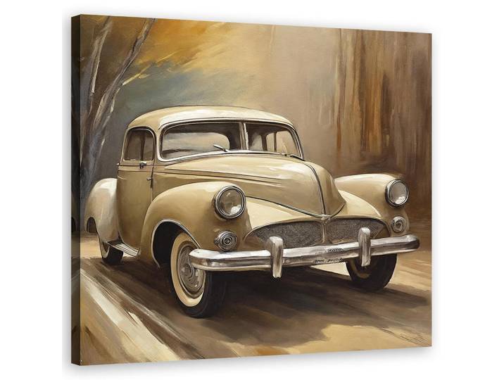 Feeby Wandbild retro vintage auto, Beige, Fahrzeuge, Rechteckig, 50x50 cm, Bilder & Rahmen, Bilder, Leinwandbilder