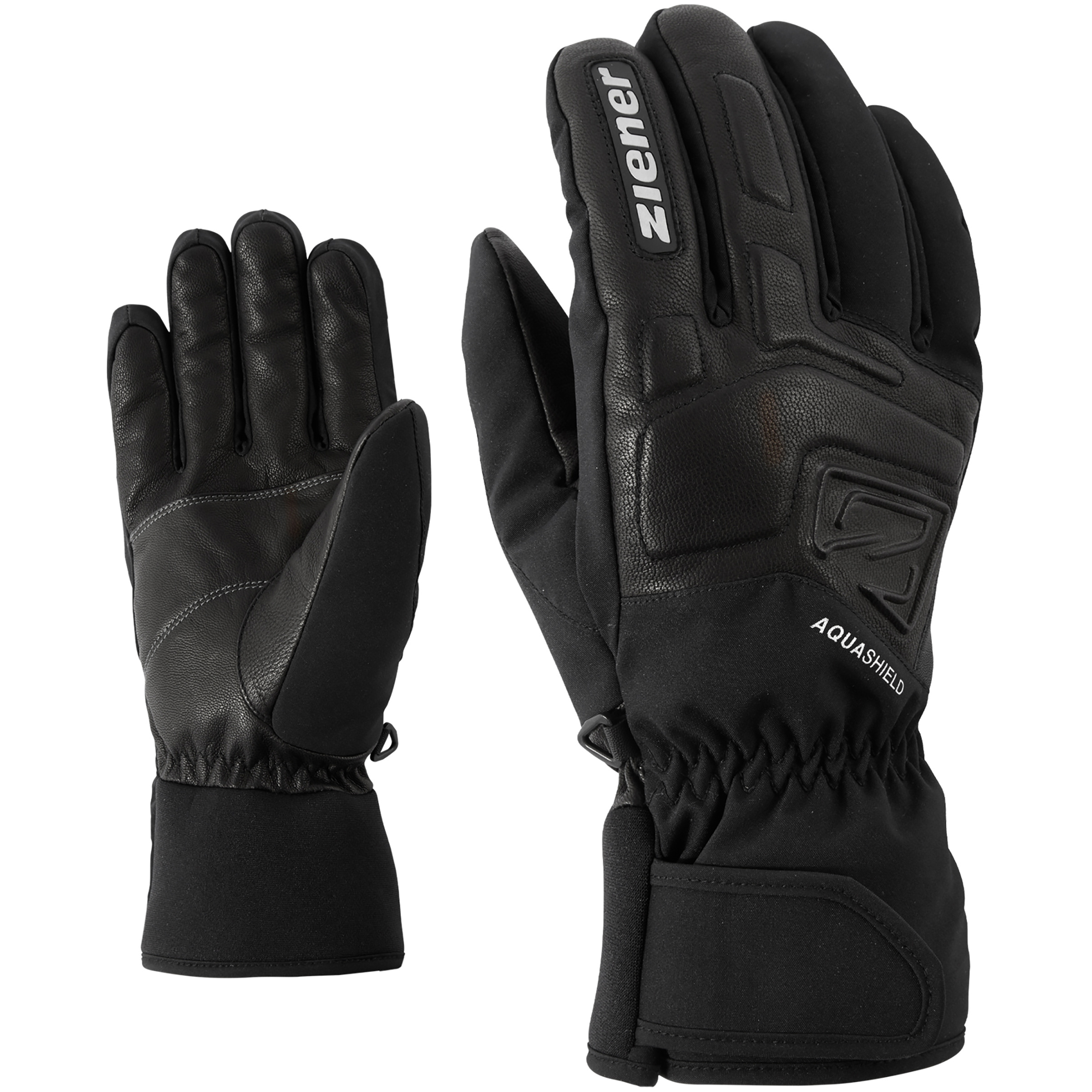 Ziener Glyxus As Herren Fingerhandschuhe grau Größe 8 Skifahren Elastisch Wasserabweisend