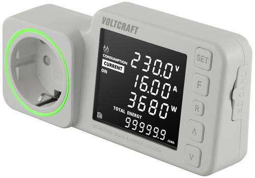 VOLTCRAFT SEM5000 DUAL Energiekosten-Messgerät Kostenprognose, Alarmfunktion, Stromtarif einstellbar, Datenloggerfunktion