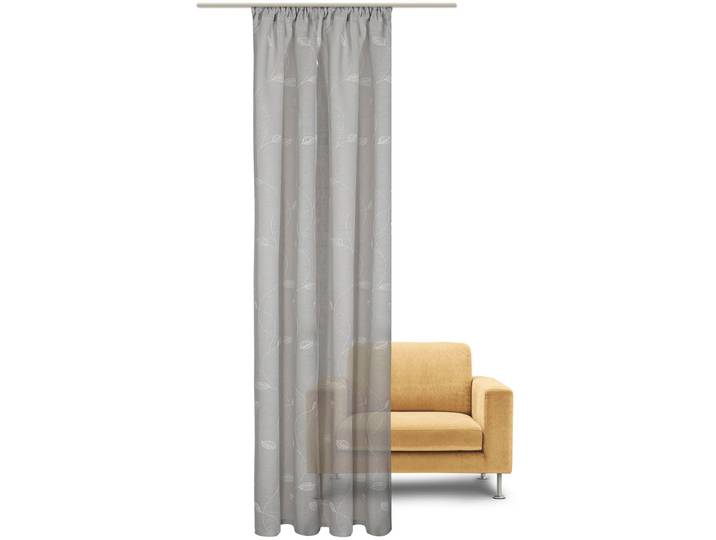 Gardine GERSTER Nelli Gr. 1, grau (hellgrau, beige), B:140cm H:245cm, Wirkware, Polyester, Gardinen, Gardine, Fertigschal - nature line