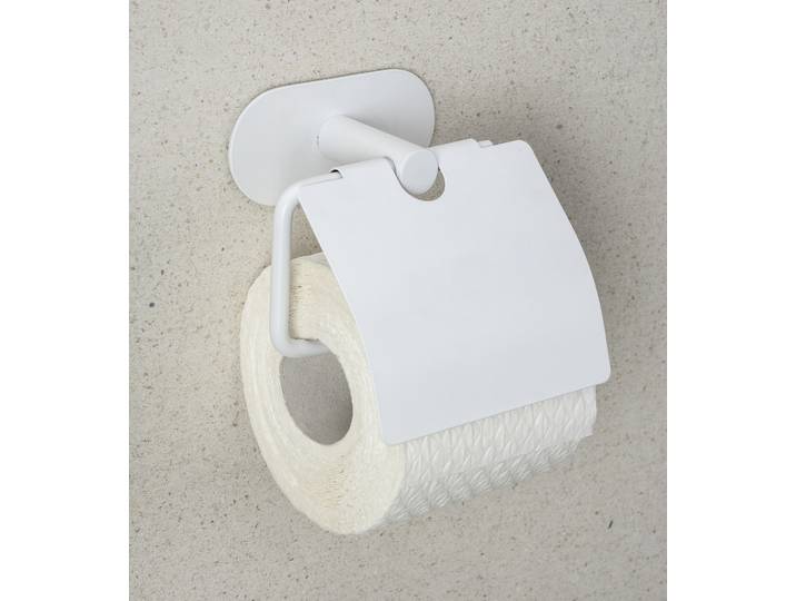 Porte-papier WC Orea type B Porte-papier toilette : acier inoxydable, laqué Blanc/Blanc 14 x 13 x 7cm