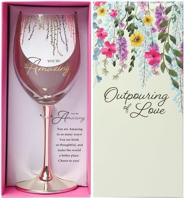 Pavilion You're Amazing Gift Boxed Crystal Wine Glass - 19 oz