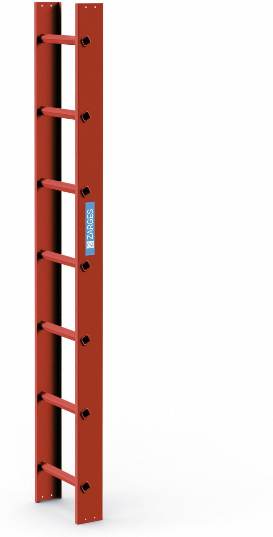 ZARGES Dachleiter 2.0 m Ziegelrot 7 Sprossen (41391)