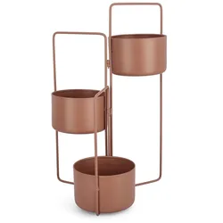 Blumenkasten Keyra aus Metall, modern und faltbar, Braun, Outdoor geeignet, von Bizzotto