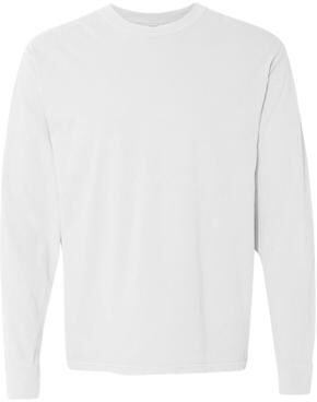 Comfort Colors C6014 Men's Adult Long Sleeve Top in White size 3XL   Cotton 6014, CC6014