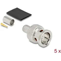 DELOCK BNC Stecker zum Crimpen RG6 mit Schrumpfschlauch
